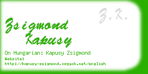 zsigmond kapusy business card